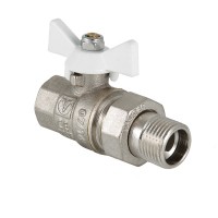 Кран шаровой BASE с полусгоном 3/4" вн.-нар. белая рукоятка