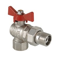 Кран шаровой BASE угловой с полусгоном 1/2" вн.-нар.