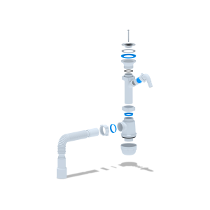 Сифон Ани Грот 1.1/2"х40 c отводом д/стир.машины,с гибкой трубой 40х40/50