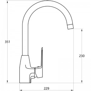Смеситель кухня MELODIA Samba картридж д.35мм высокий R-излив