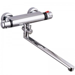 Смеситель ванна MELODIA Rock термостатический длинный излив 350мм б/акс. Хром