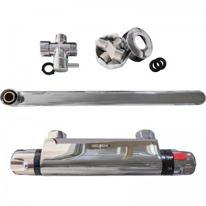 Смеситель ванна MELODIA Rock термостатический длинный излив 350мм б/акс. Хром