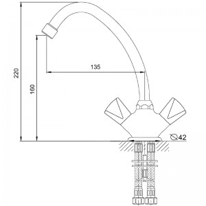 Смеситель кухня MELODIA Lucia резина