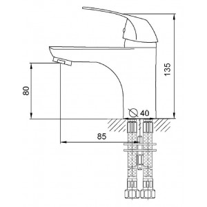 Смеситель умывальник MELODIA Moderno картридж д.35мм