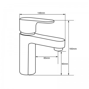 Смеситель умывальник MELODIA Rock картридж 35мм высокий, поворотный аэратор