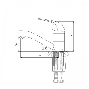 Смеситель кухня MELODIA Jive картридж д.35мм излив 15см
