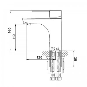 Смеситель умывальник MELODIA Jive картридж д.35мм