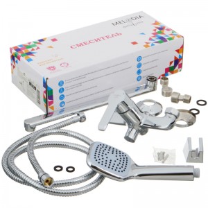 Смеситель ванна MELODIA Metallica картридж 35мм длинный излив 350мм хром