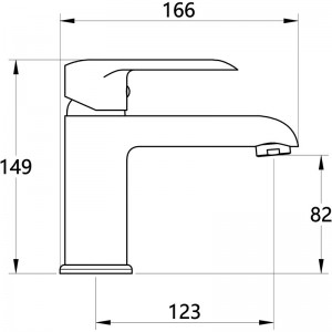 Смеситель умывальник MELODIA Heavy Metal картридж 35мм низкий хром