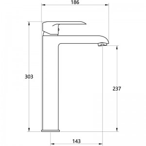 Смеситель умывальник MELODIA Heavy Metal картридж 35мм высокий хром