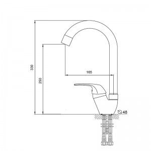 Смеситель кухня MELODIA Classica картридж д.40мм R-излив