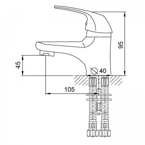 Смеситель умывальник MELODIA Classica картридж д.40мм