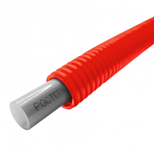 Кожух гофрированный ПНД РОСТерм 32мм красный  (под 20 трубу) 100 м