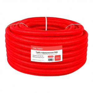 Кожух гофрированный ПНД РОСТерм 32мм красный  (под 20 трубу) 50 м