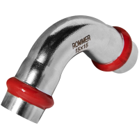 Угольник Rommer 90&deg; ВПр-ВПр, 15, из нержавеющей стали прессовой