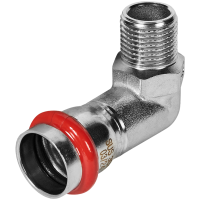 Угольник-переходник Rommer ВПр-НР, 22х1/2, из нержавеющей стали прессовой Угольник-переходник Rommer ВПр-НР, 22х1/2, из нержавеющей стали прессовой