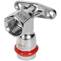 Угольник настенный с креплением Rommer ВПр-ВР, 22х1/2, из нержавеющей стали прессовой