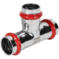 Тройник равнопроходной Rommer ВПр, 22, из нержавеющей стали прессовой