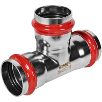 Тройник равнопроходной Rommer ВПр, 35, из нержавеющей стали прессовой Тройник равнопроходной Rommer ВПр, 35, из нержавеющей стали прессовой