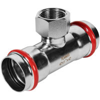 Тройник-переходник Rommer ВПр-ВР, 42х1, из нержавеющей стали прессовой Тройник-переходник Rommer ВПр-ВР, 42х1, из нержавеющей стали прессовой