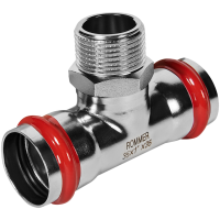 Тройник-переходник Rommer ВПр-НР, 35х1, из нержавеющей стали прессовой