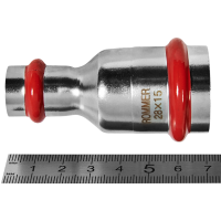 Муфта переходная Rommer ВПр, 28х15, из нержавеющей стали прессовой