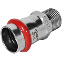 Переходник Rommer ВПр-НР, 22х1/2, из нержавеющей стали прессовой Переходник Rommer ВПр-НР, 22х1/2, из нержавеющей стали прессовой