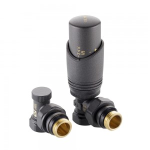 Комплект терморегулирующего оборудования для радиатора угловой 1/2 ", серый Комплект терморегулирующего оборудования для радиатора угловой 1/2 ", серый