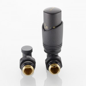 Комплект терморегулирующего оборудования для радиатора угловой 1/2 ", серый Комплект терморегулирующего оборудования для радиатора угловой 1/2 ", серый