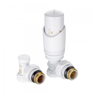 Комплект терморегулирующего оборудования для радиатора угловой 1/2 ", белый Комплект терморегулирующего оборудования для радиатора угловой 1/2 ", белый