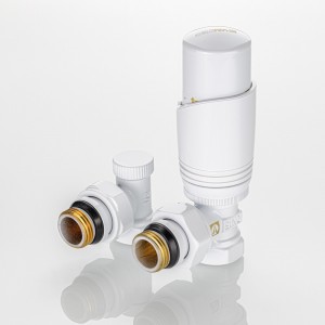 Комплект терморегулирующего оборудования для радиатора угловой 1/2 ", белый Комплект терморегулирующего оборудования для радиатора угловой 1/2 ", белый