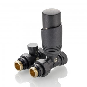 Комплект терморегулирующего оборудования для радиатора прямой 1/2 ", серый Комплект терморегулирующего оборудования для радиатора прямой 1/2 ", серый