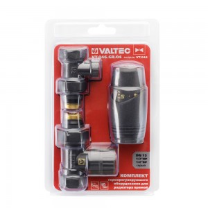 Комплект терморегулирующего оборудования для радиатора прямой 1/2 ", серый Комплект терморегулирующего оборудования для радиатора прямой 1/2 ", серый