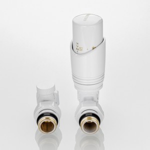 Комплект терморегулирующего оборудования для радиатора прямой 1/2 ", белый Комплект терморегулирующего оборудования для радиатора прямой 1/2 ", белый