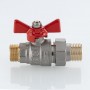 Кран шаровой BASE-ГОСТ со сгоном с рукояткой-бабочкой нар.-нар. DN20, PN40, 3/4"