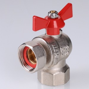 Кран шаровой BASE угловой с накидной гайкой 1/2" вн.-вн. (короткий)