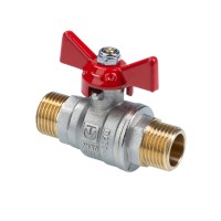Кран шаровый полнопроходной, ГОСТ, рукоятка-бабочка  Дн 15 нар.-нар. Кран шаровый полнопроходной, ГОСТ, рукоятка-бабочка  Дн 15 нар.-нар.