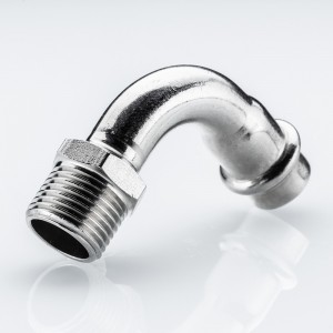 Отвод 90* с переходом на  нар. р., нерж. сталь 35х1" Отвод 90* с переходом на  нар. р., нерж. сталь 35х1"