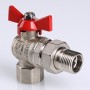 Кран шаровой BASE угловой с накидной гайкой 3/4" вн.-нар. (короткий)
