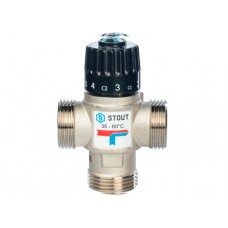 Термостатический смесительный клапан для сиcтем отопления и ГВС 1" НР 35-60°С KV 2,5 STOUT