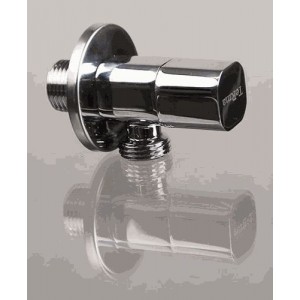 Кран угловой хромированный Terma 1/2" н/н керамический затвор (ручка квадратная Chrome)