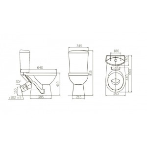 Унитаз-компакт ROSA Комфорт Люкс, косой выпуск, 2-х режимная арматура, микролифт