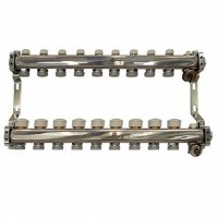 Коллекторный блок нерж. Gekon 1"x3/4"EU 9 вых., в комплекте: вентили, ручной воздух-чик, слив. Коллекторный блок нерж. Gekon 1"x3/4"EU 9 вых., в комплекте: вентили, ручной воздух-чик, слив.