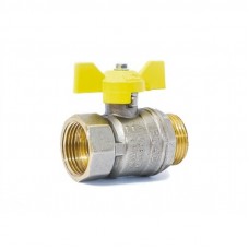 Кран шаровой газовый 3/4" в-н бабочка LD Pride GAS Ру40 Tmax=80